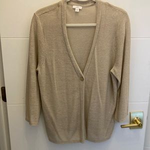 Never worn J Jill one button sweater. Sand color size large